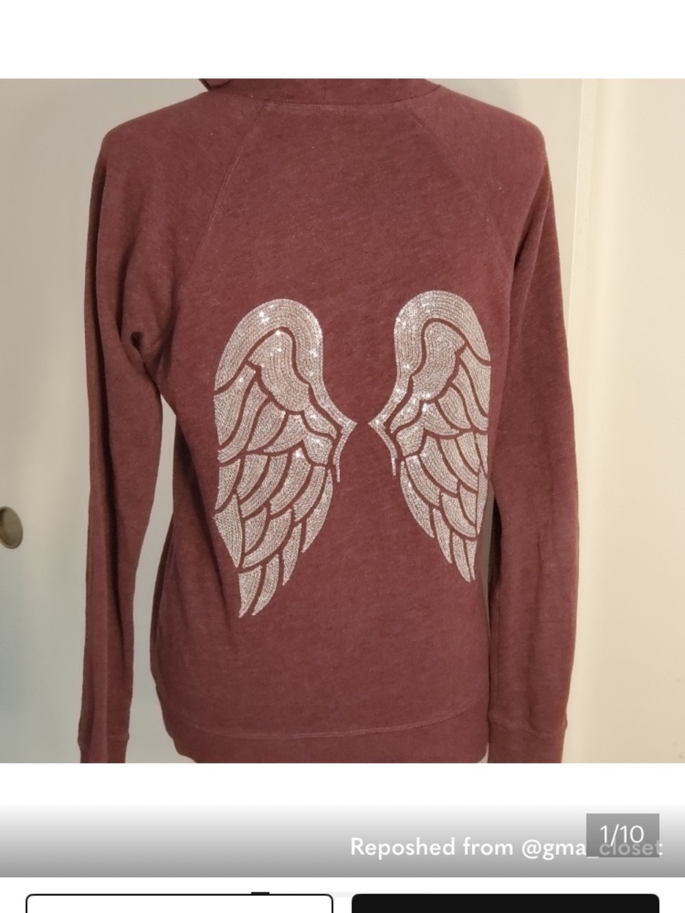 PINK Victoria's Secret Mauve Sparkle Angel Wing Hoodie